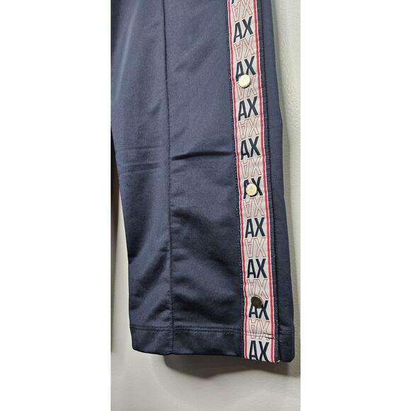 A/X Armani Exchange Womens Track Pants XS Black Red Logo Snap Up Leg Side Stripe - Picture 10 of 16